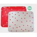 White Rectangular Hearts Specialty Tray w/ Red Hearts